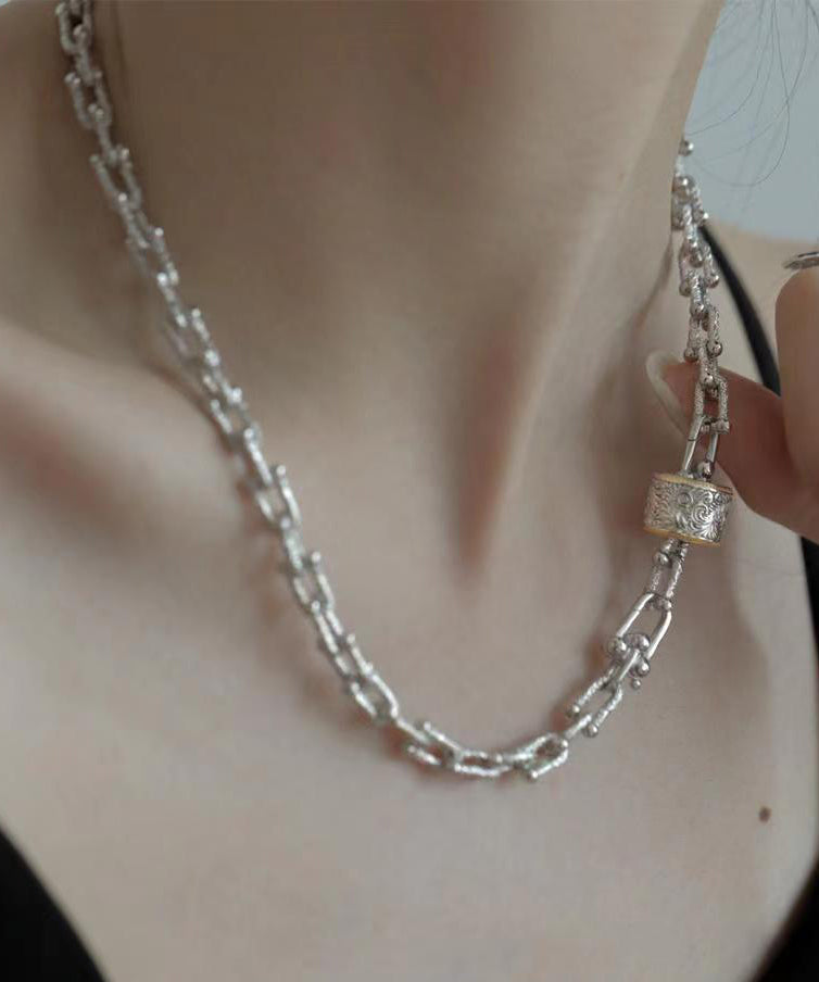 Silk Sterling Silver Chain Pendant Necklace