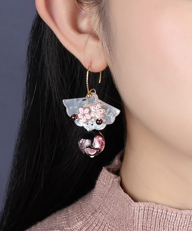 Lotus Root Powder Coloured Glaze Drop Earrings