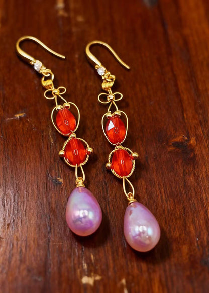 Lavender Tasseled Acrylic Drop Earrings