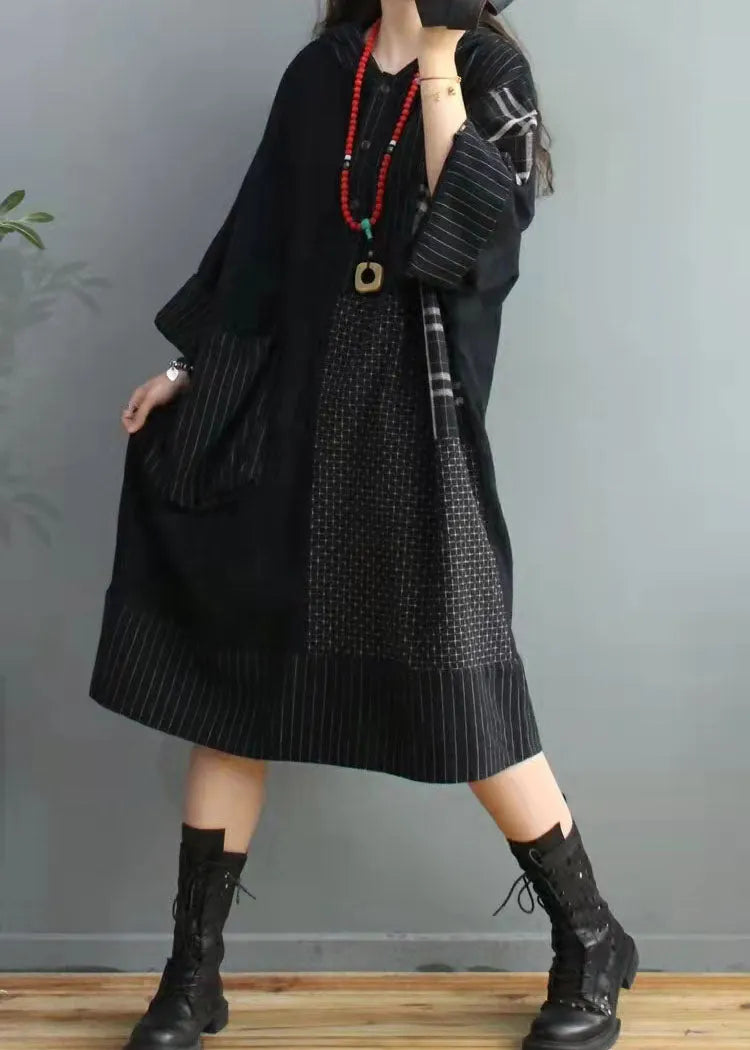 Fitted Colorblock Plaid Asymmetrical Design Cotton Linen Holiday Dress Summer