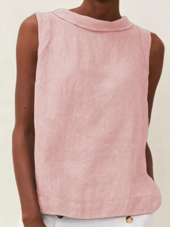 Color Cotton and Linen T-shirt