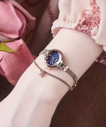 Vogue Blue Alloy Tempered Glass Watches