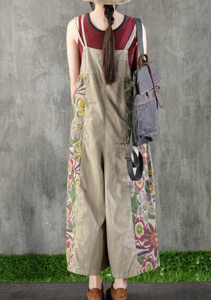 Loose Printed Cotton Jumpsuit