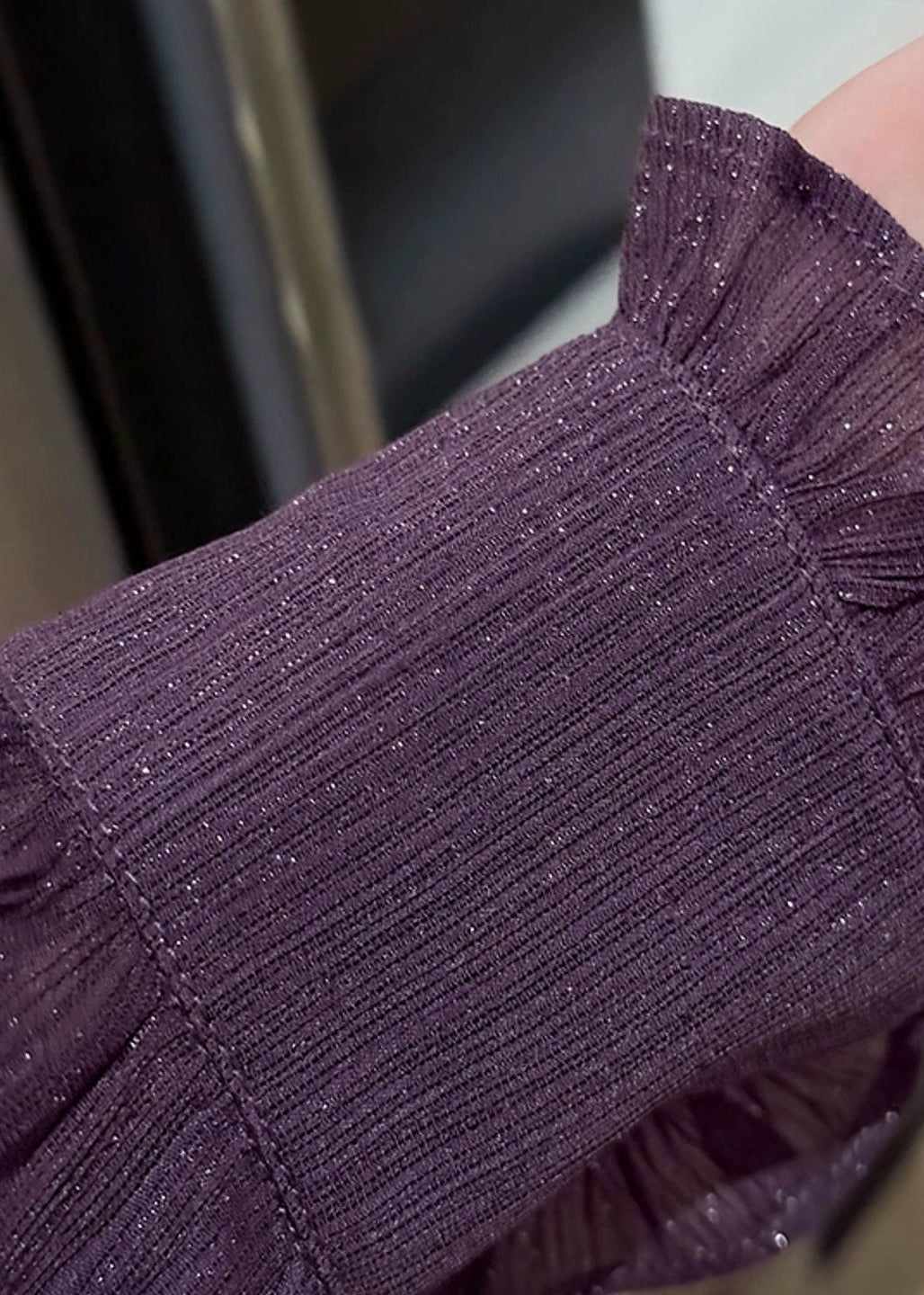 Unique Purple Bow Ruffled Shirt Fall