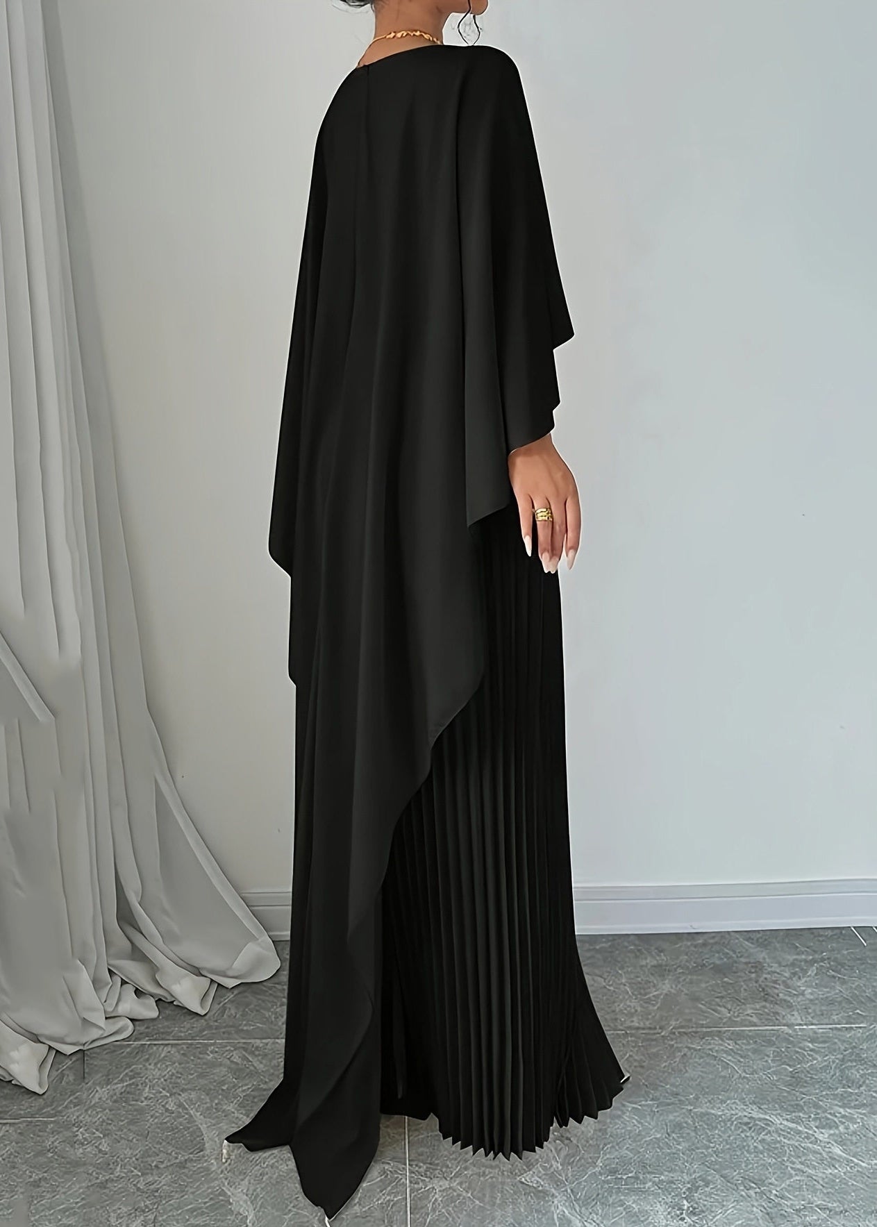 Black Patchwork Maxi Dress Spring