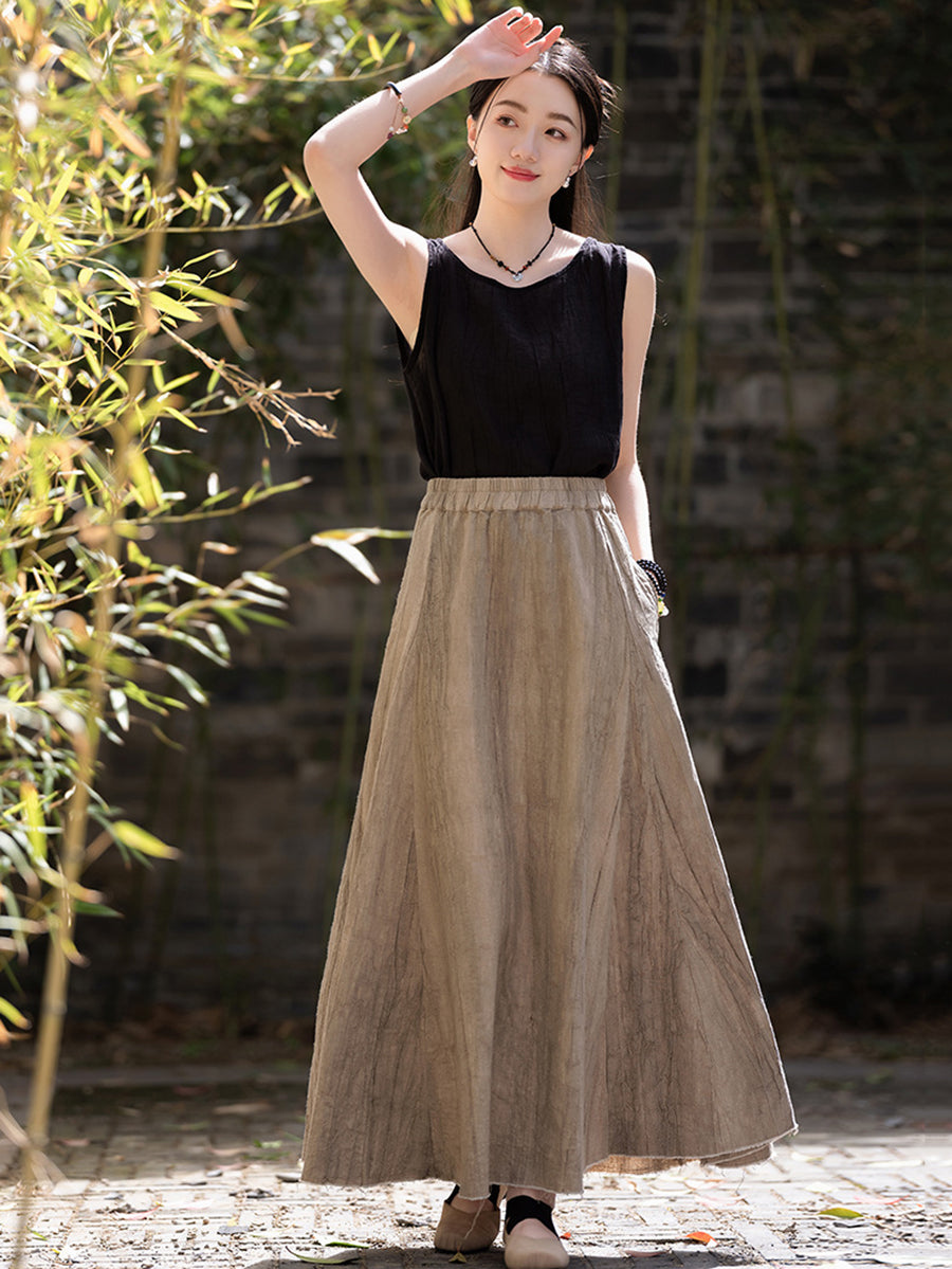 Summer Linen A-shape Skirt