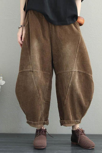Winter Autumn Loose Corduroy Wide Leg Pants Harem Pants Thicken Trousers