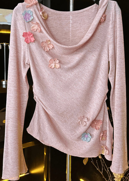 New Pink Cotton T Shirt Fall