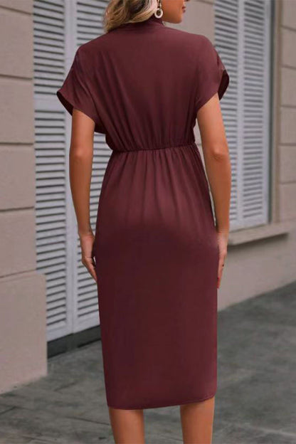 Fold V Neck a Line Dresses