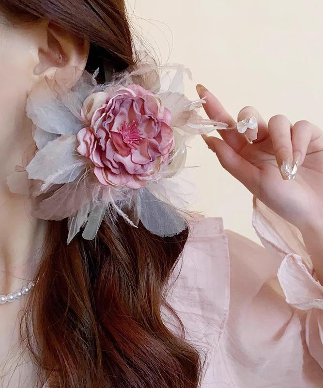 Style Pink Acrylic Fabric Hairpin