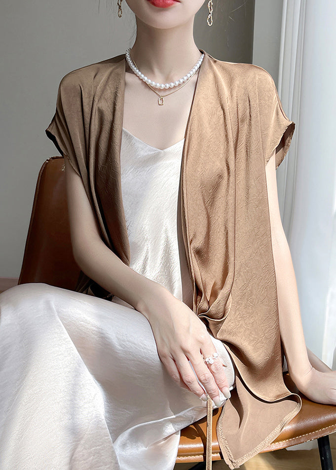 New Coffee Original Design Silk Shirt Short Sleeve