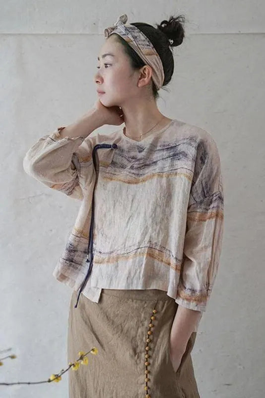 100% Cotton Summer Lace-up T-shirt