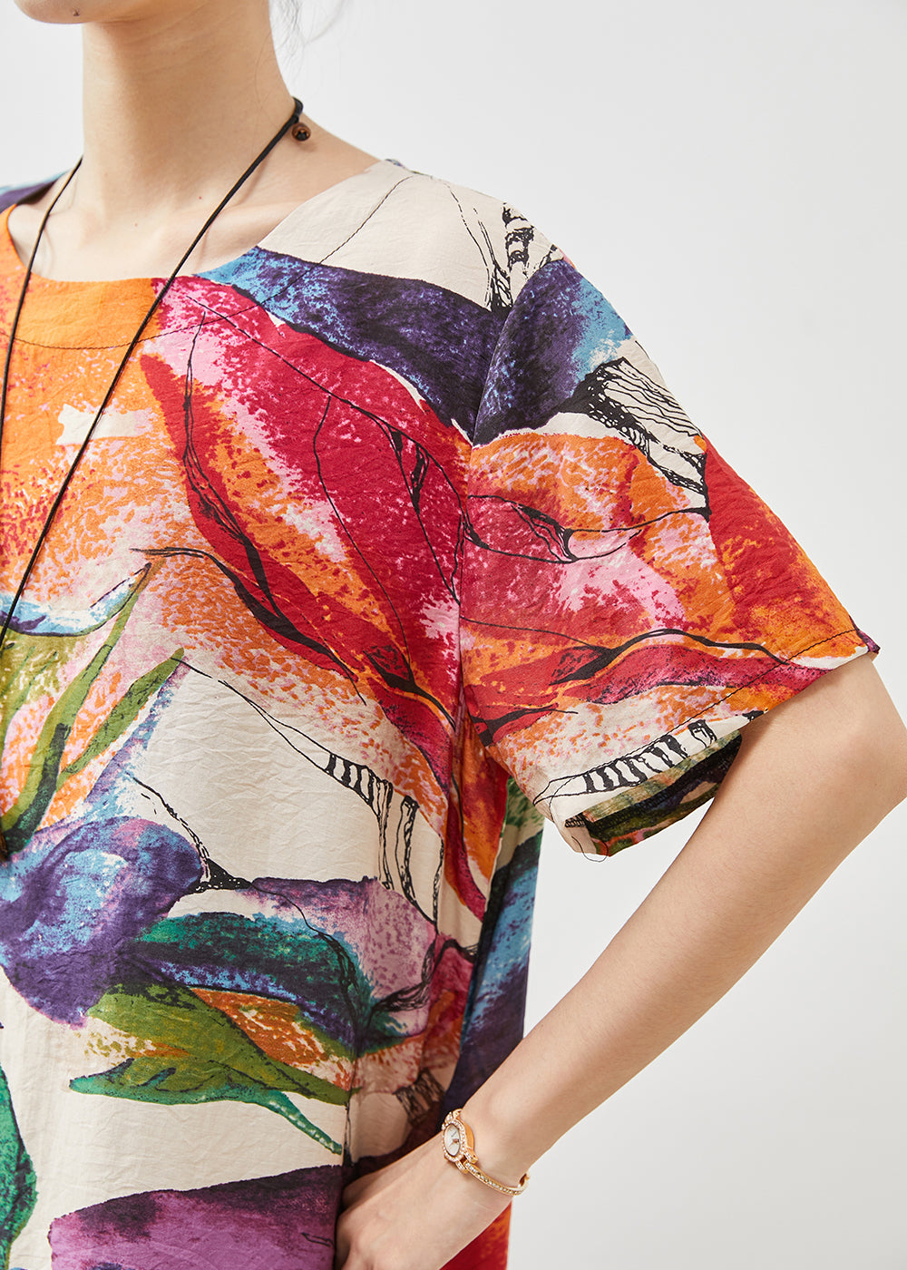 Oversized Original Design Print Cotton Dresses Summer