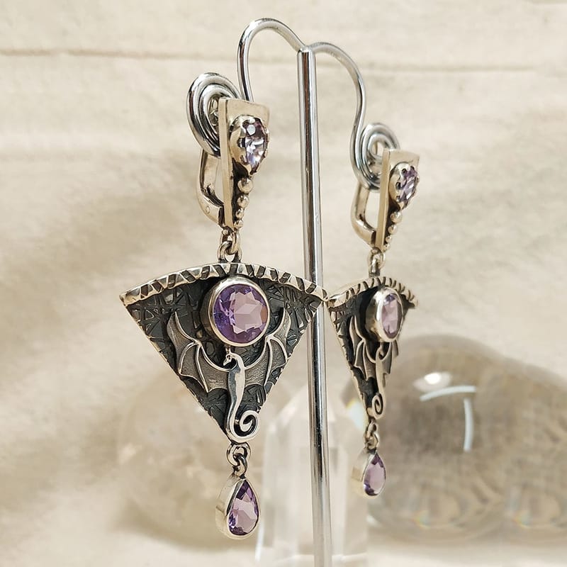 Enchanting Dragon Crystal Gothic Earrings