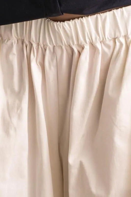 Rice Cotton Width Leg Pants