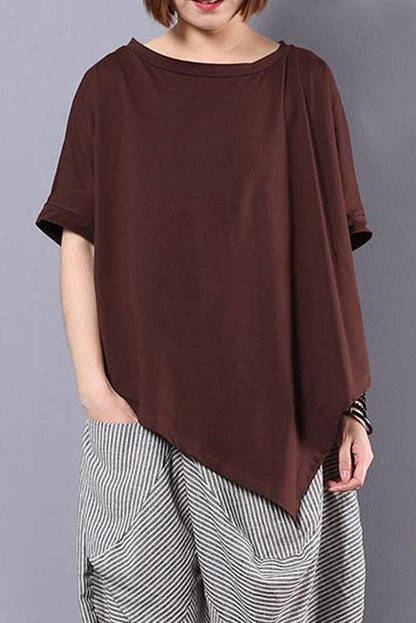 Limited Stock- Irregular Loose 100% Cotton T-shirt