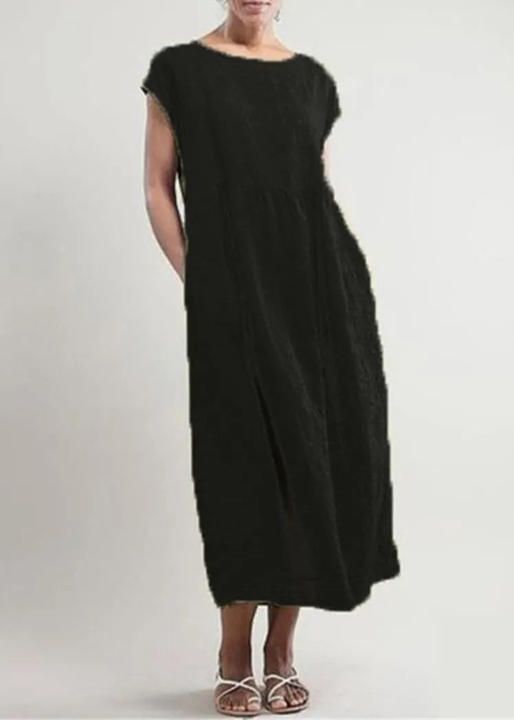 Short Sleeve Summer Loose Dress Pink
