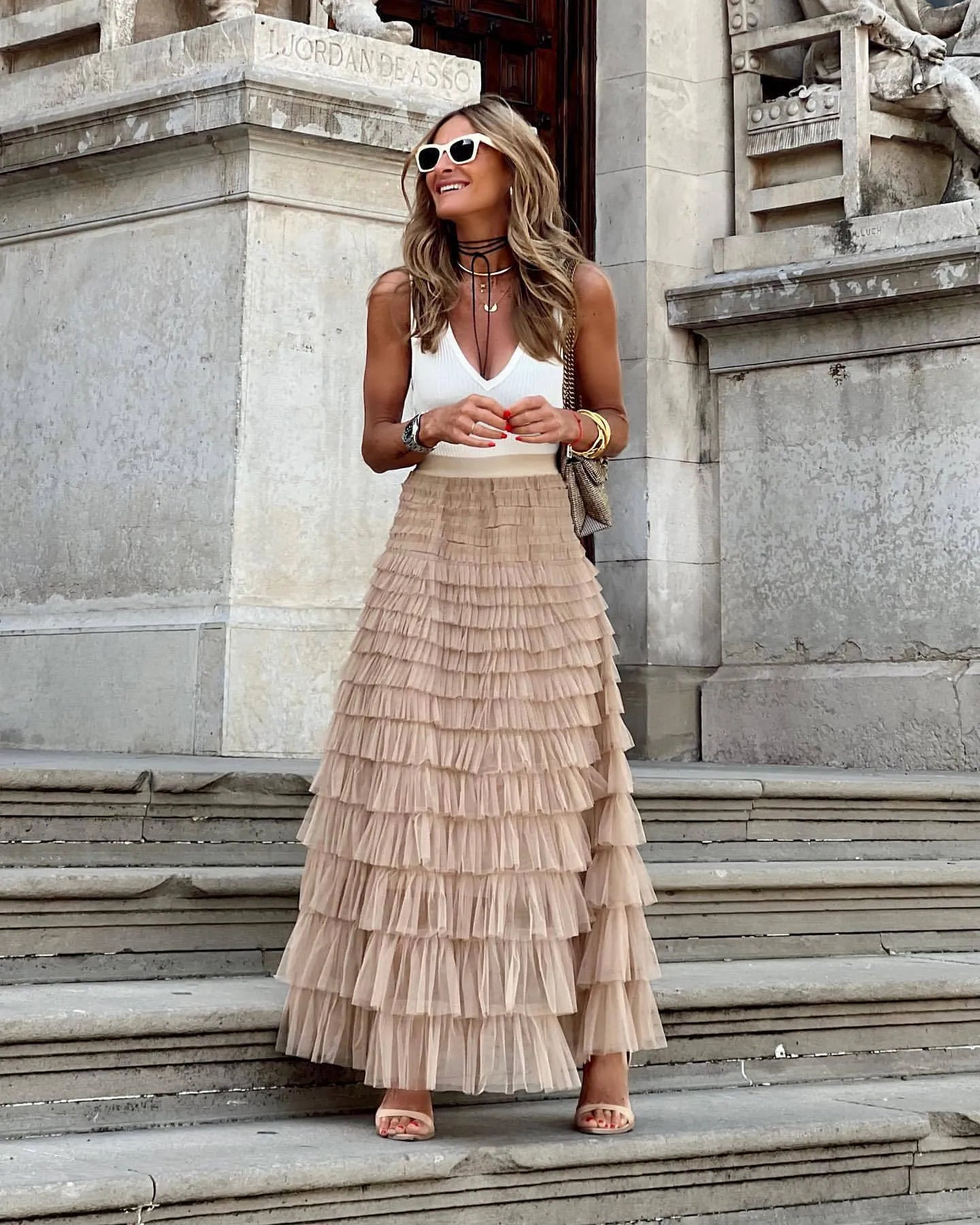Skirt With Ruffled Trim