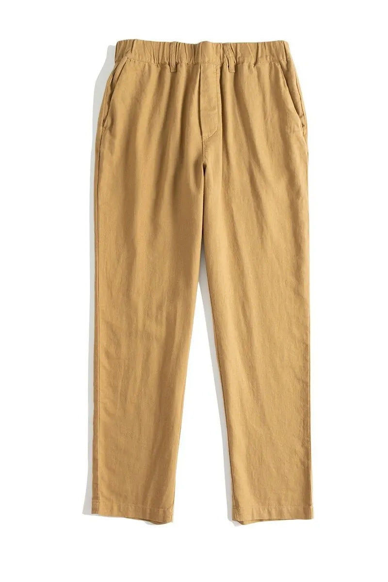 Pure Color Linen Pants Drawing Trousers