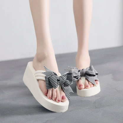 Wedge Bow Slippers