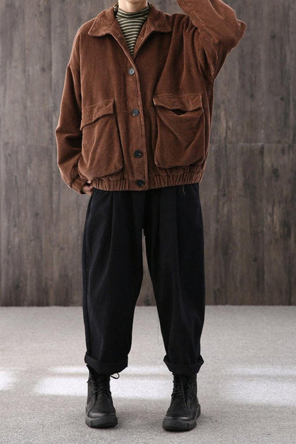 Loose Large Size Coat,corduroy Coat Coat,corduroy Loose Coat