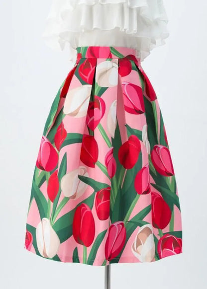 Stylish Rainbow Print High Waist Maxi Skirts