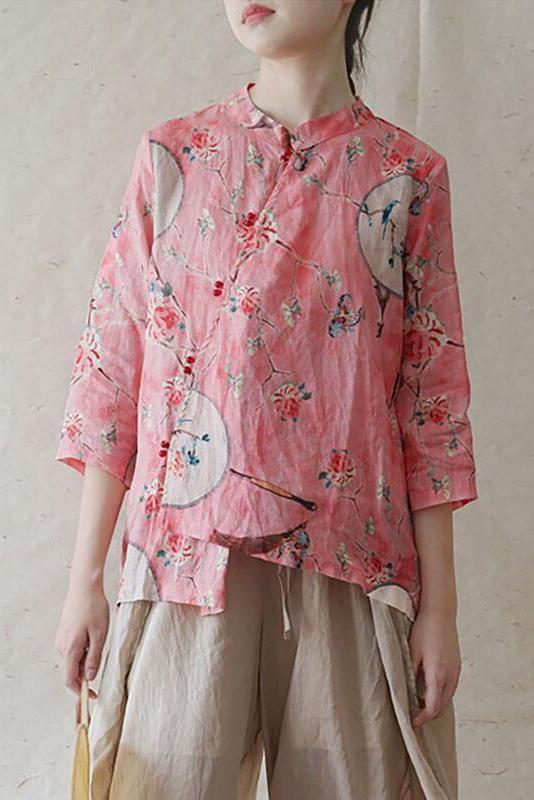 Limited Stock- 100% Linen Print Retro Shirt