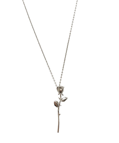 Original Design Silver Rose Pendant Necklace