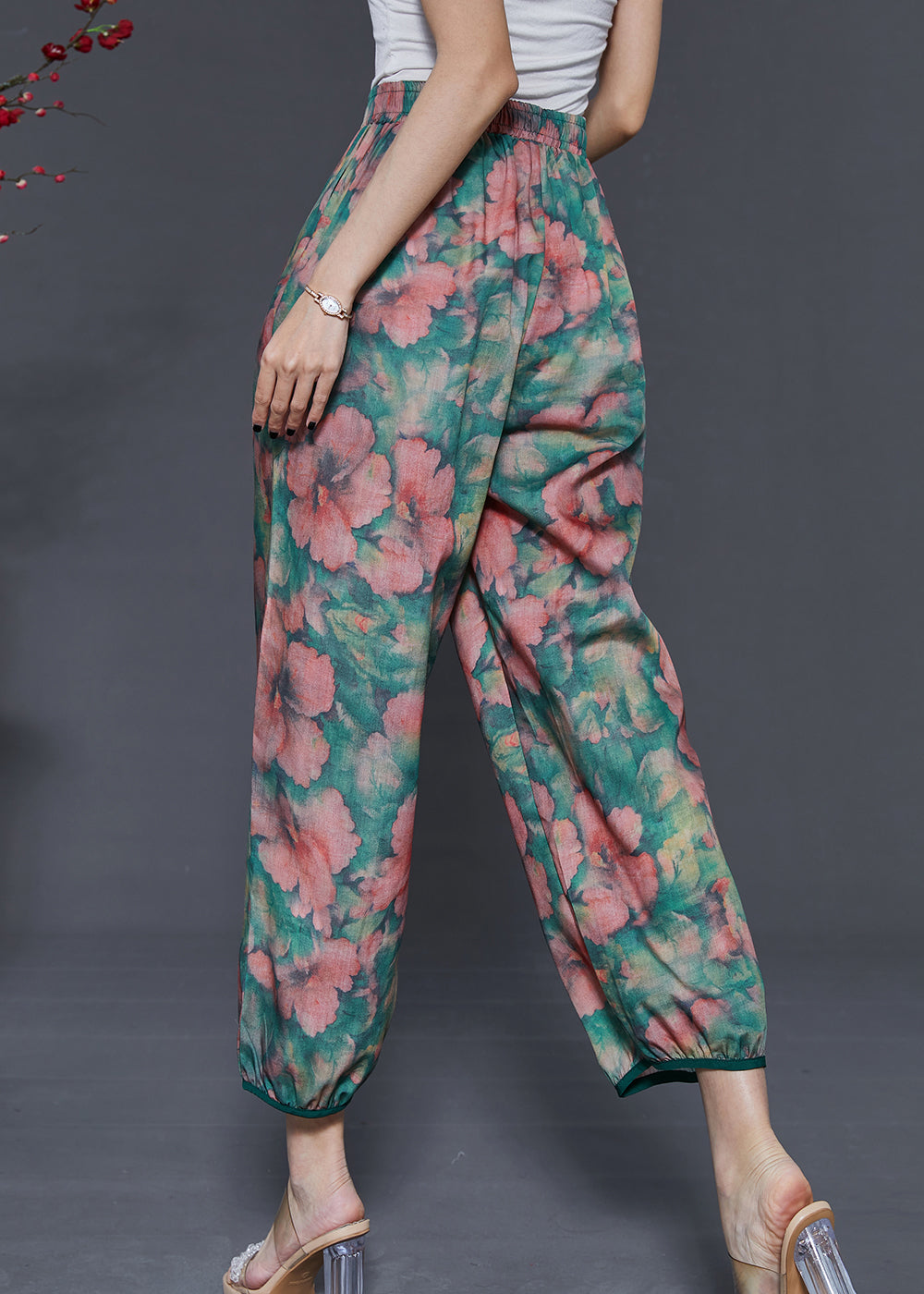 Red Tie Dye Linen Pants Summer
