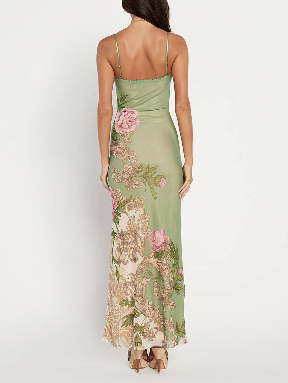 The Print Suspender Stretch Maxi Dress