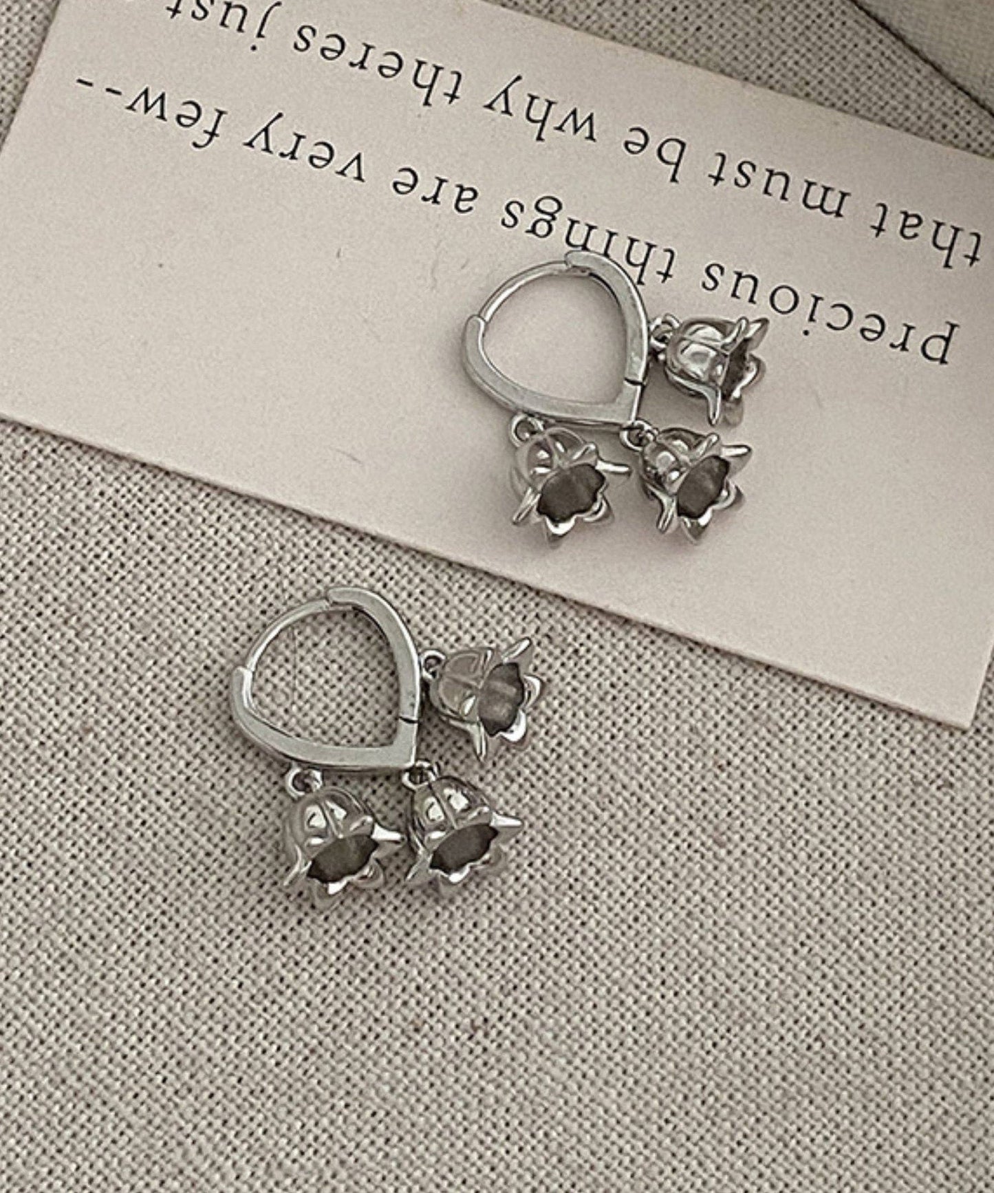 New 925 Silver Tulip Flower Ear Buckle