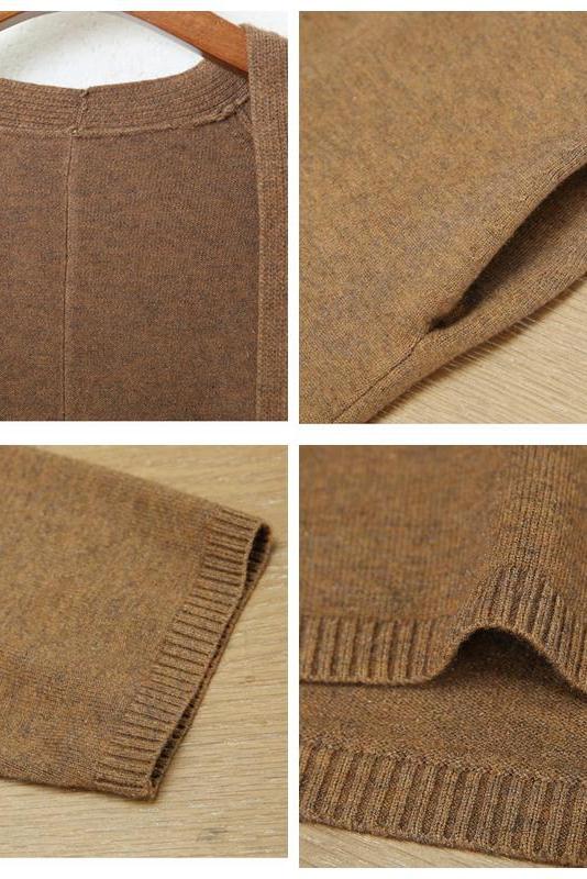 Organic Loose V Neck Knit Cardigan