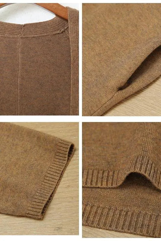Organic Loose V Neck Knit Cardigan