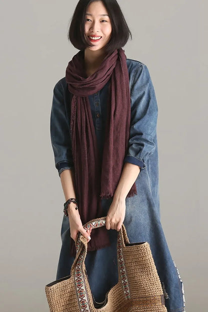 Blue Denim Dresses Fall Outfits