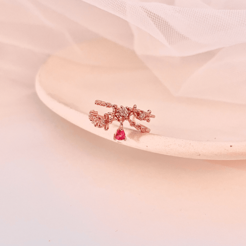 [] Hyacinth Dangly Flower Ring