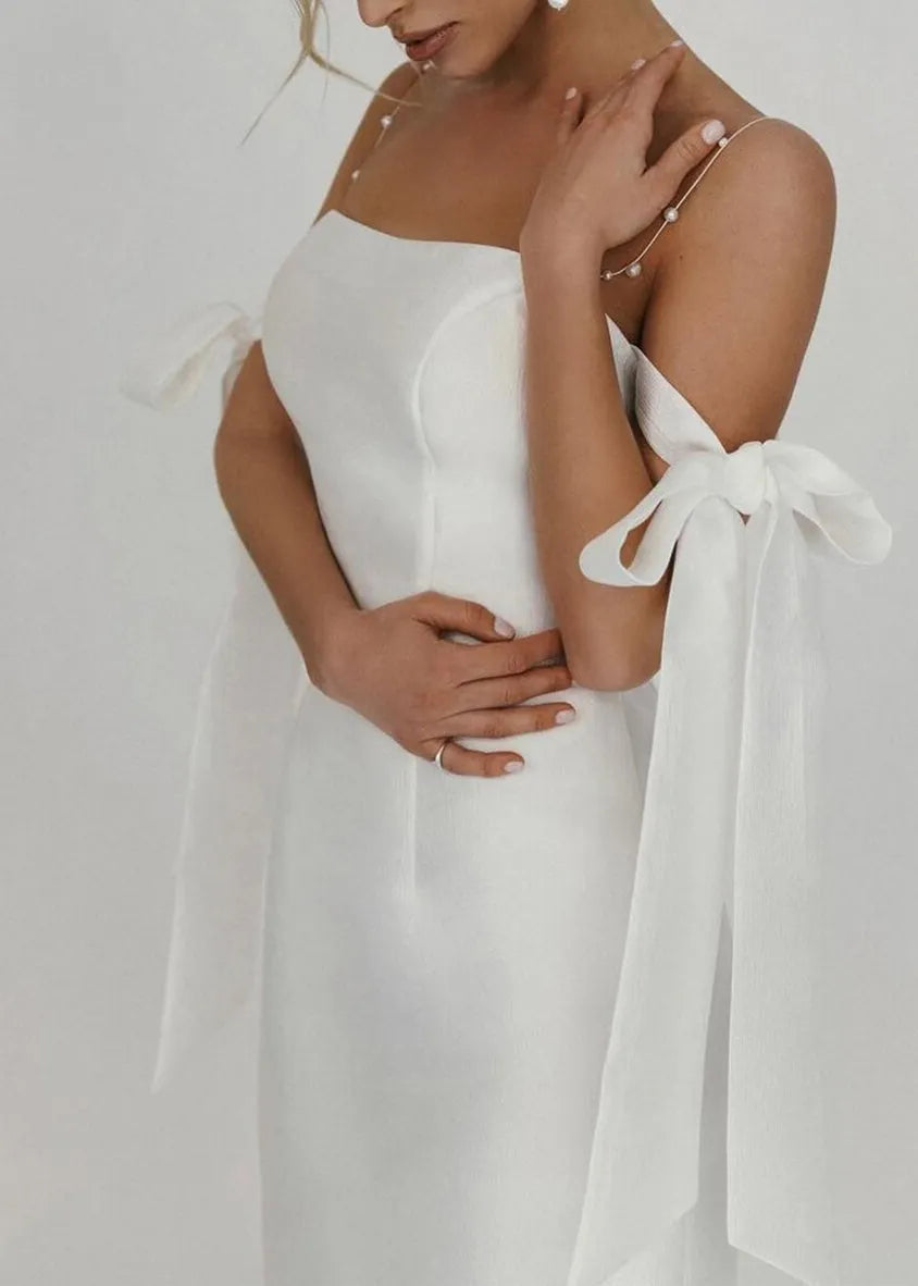 European and American White Pearl Spaghetti Strap Dress Summer