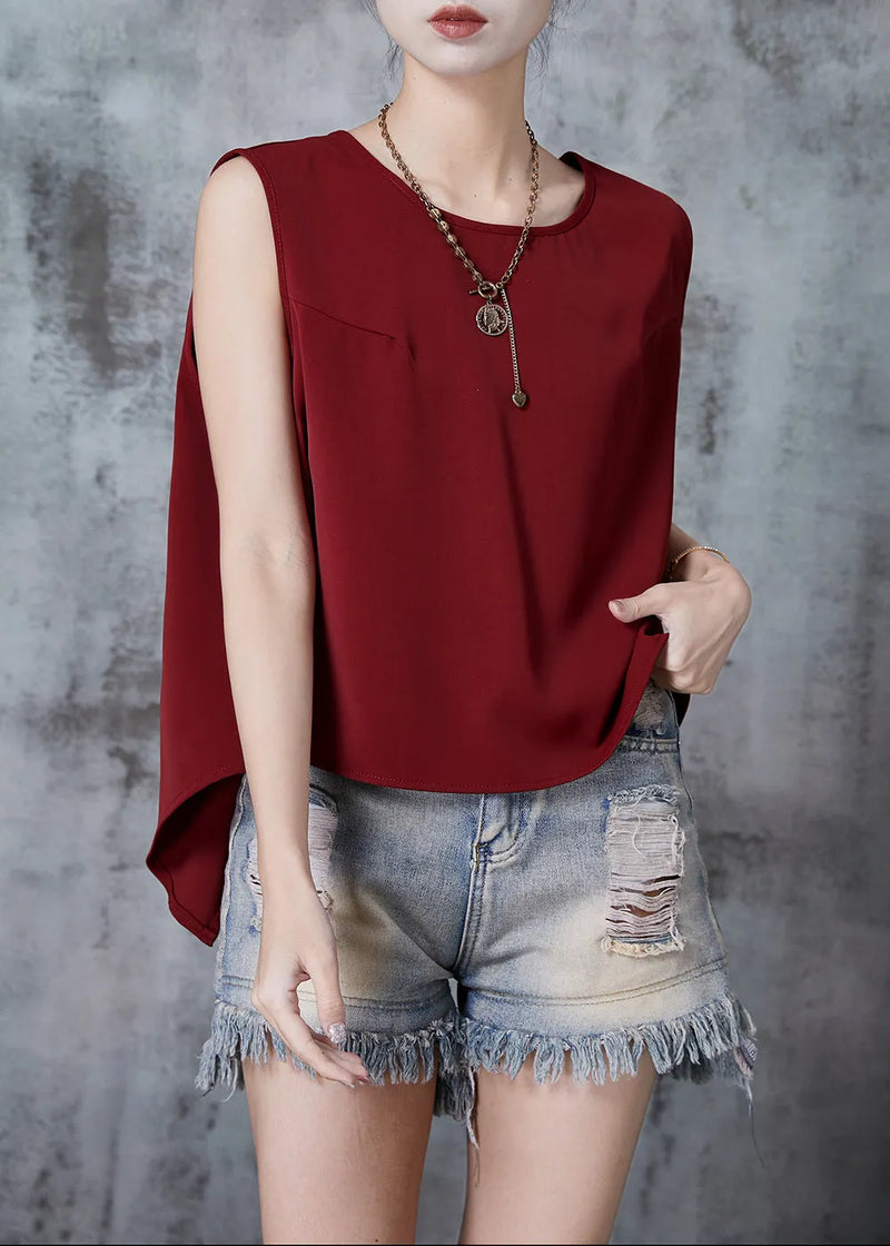 Mulberry Asymmetrical Cotton Beach Vest Sleeveless
