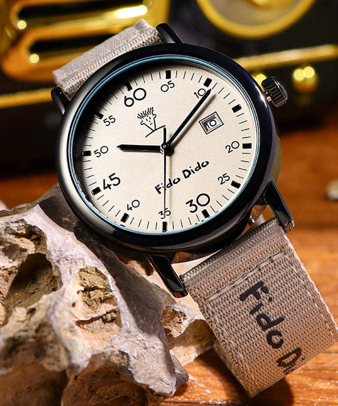Red Alloy Fabric Quartz Movement Watch