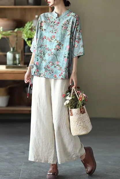 Cotton Linen Irregular Shirt