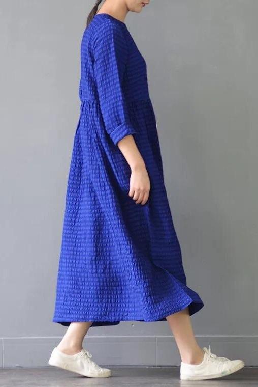 Silk Linen Loose Spring Causel Long Dress Oversize Outfits