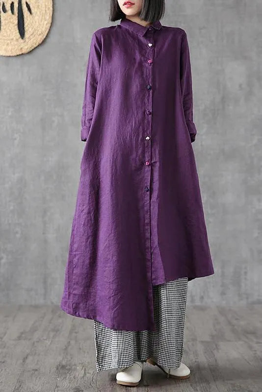 - Lotstrends Hand-made Plaid Linen Wide Leg Pants