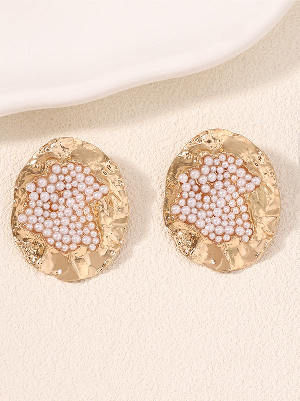 Irregularity Geometric Rhinestone Shiny Earrings Accessories