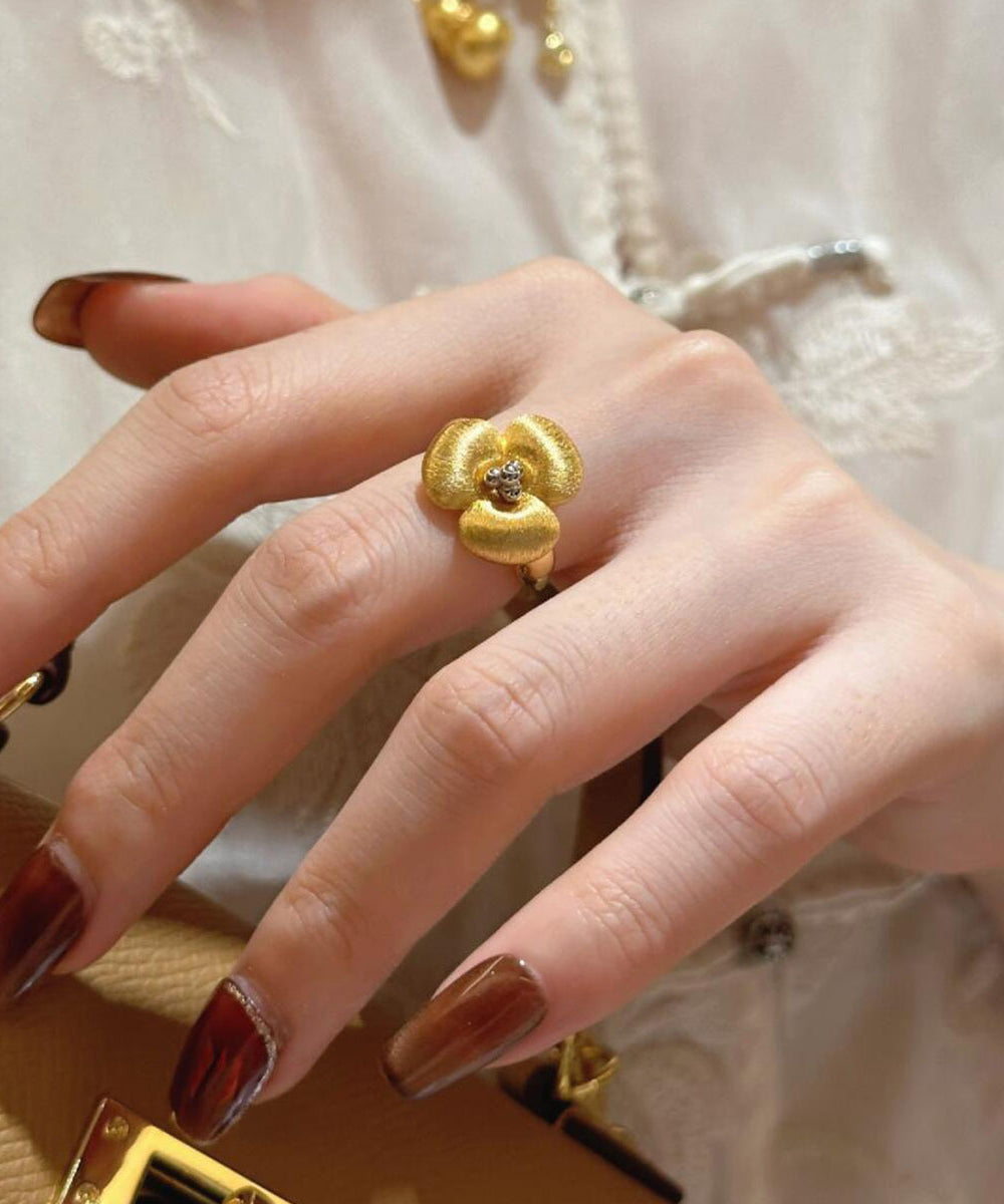 Retro Gold Copper Overgild Rings