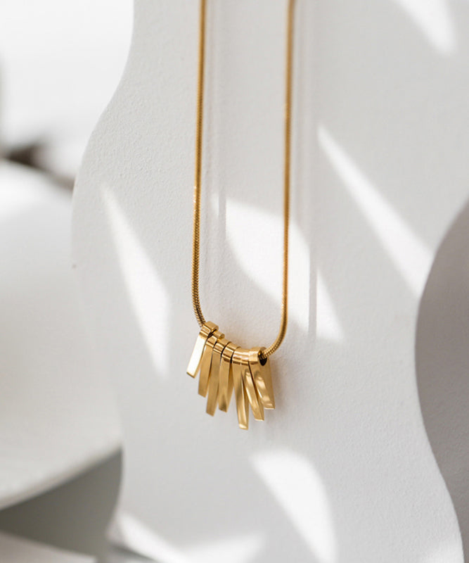 Gold Stainless Steel Tassel Necklace