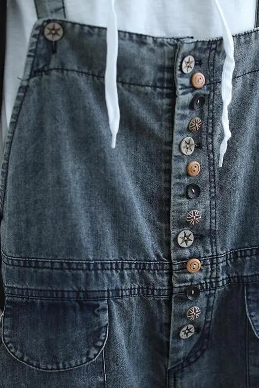 Cotton Breasted Hole Jumpsuits Dungarees
