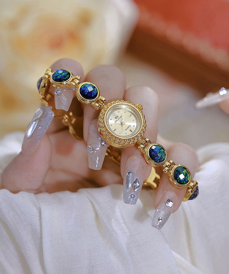 Blue Metal Hardlex Crystal Quartz Movement Watches