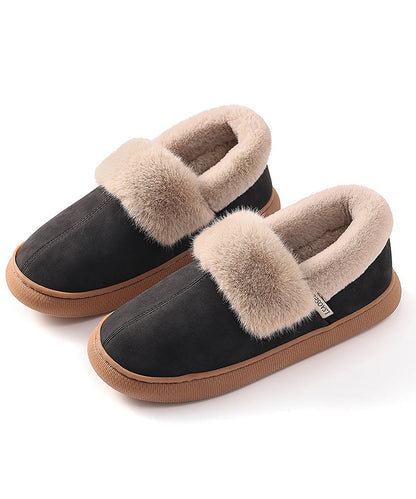 Red Fuzzy Wool Lined Comfy Flat Feet Shoes