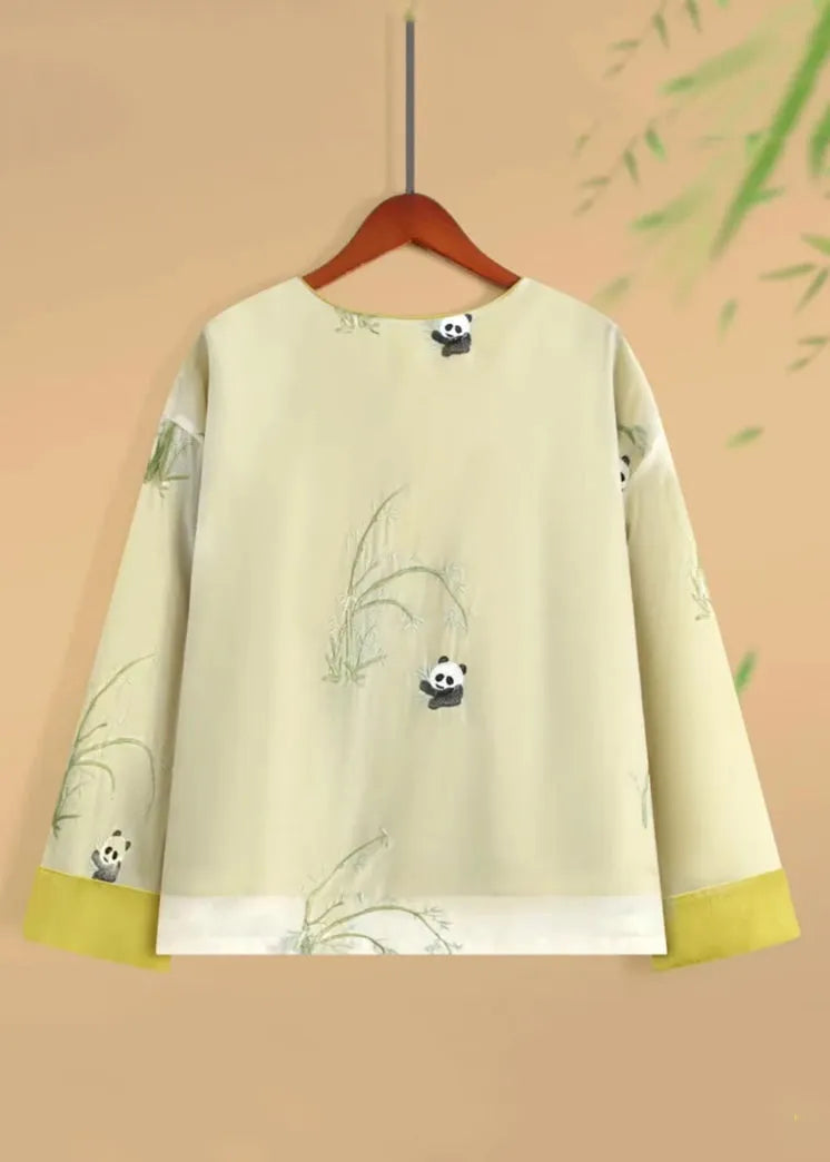 Yellow O-neck Animal Print Silk Coats Fall