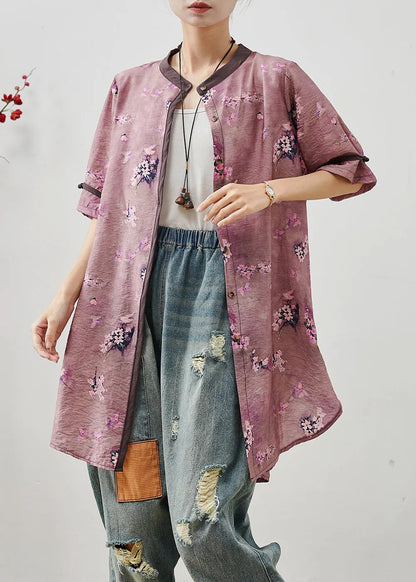 Purple Linen Long Shirt Summer