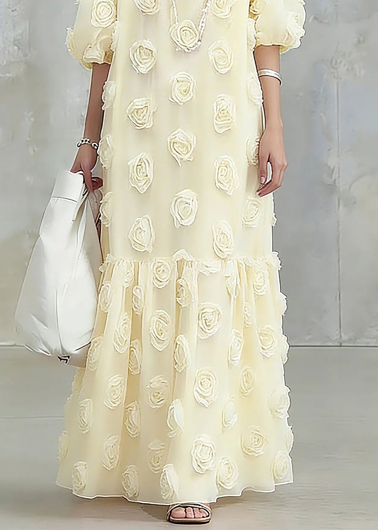 Original Design Pink Patchwork Tulle Maxi Dress Summer